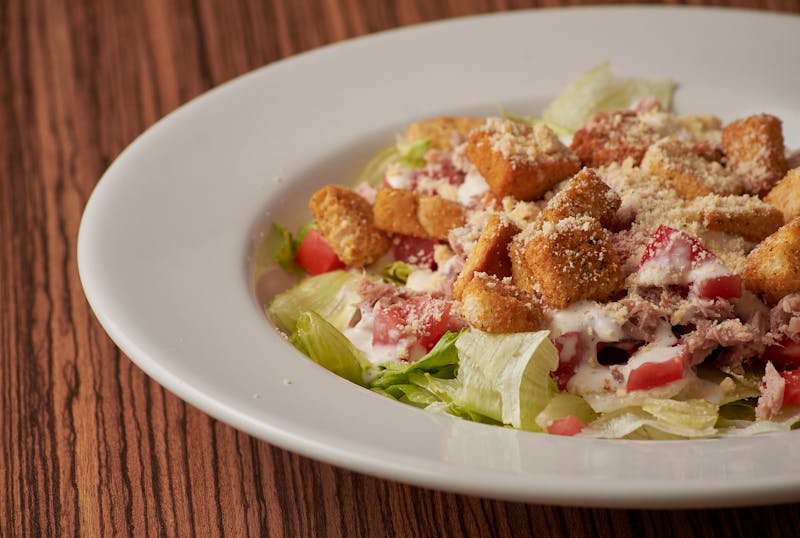 Caesar salad with croutons and parmesan